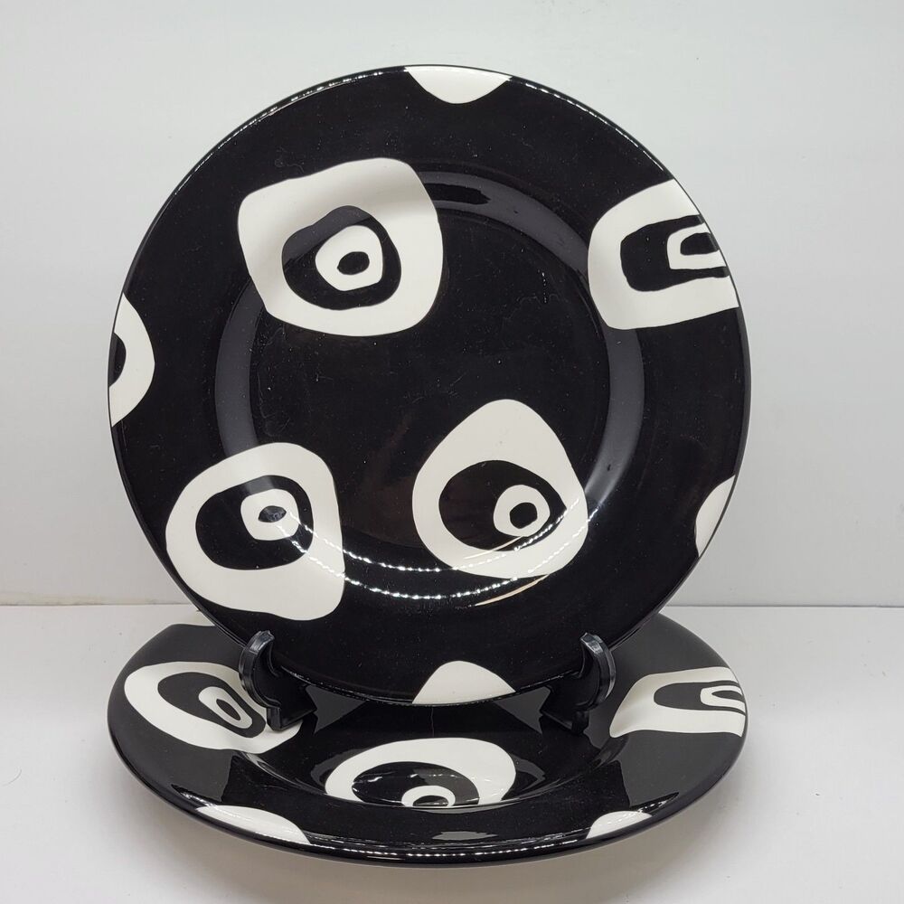 Tabletops Unlimited Panda Eyes 11 1/4" Dinner Plates Set of 2